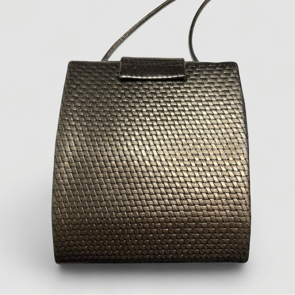 Vintage Ande Bronze Woven Evening Bag | 1960s Crossbody Purse - Picture 6 of 15